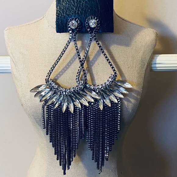 Chandelier Gunmetal Earrings